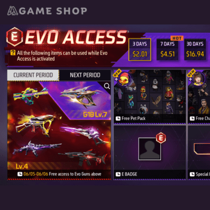 Free Fire E Badge Evo Access Via Uid